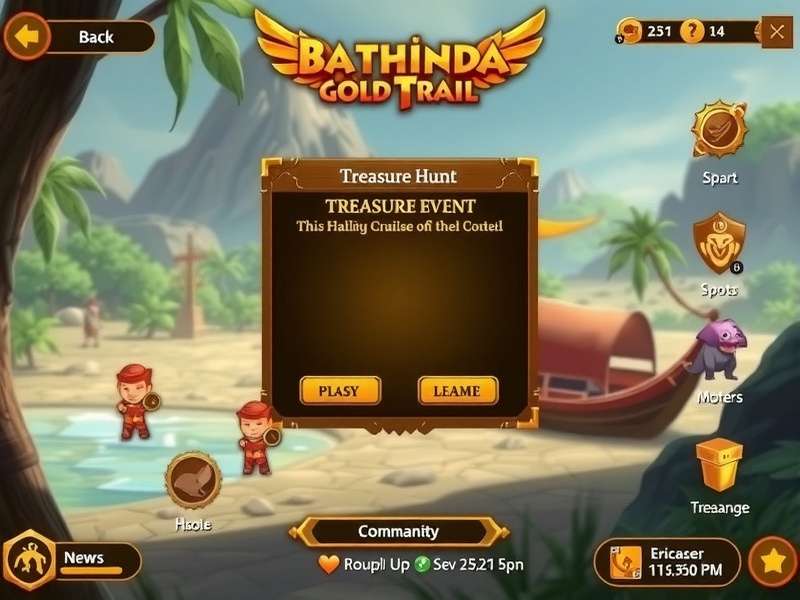 Bathinda Gold Trail gameplay screenshot showing treasure hunt interface